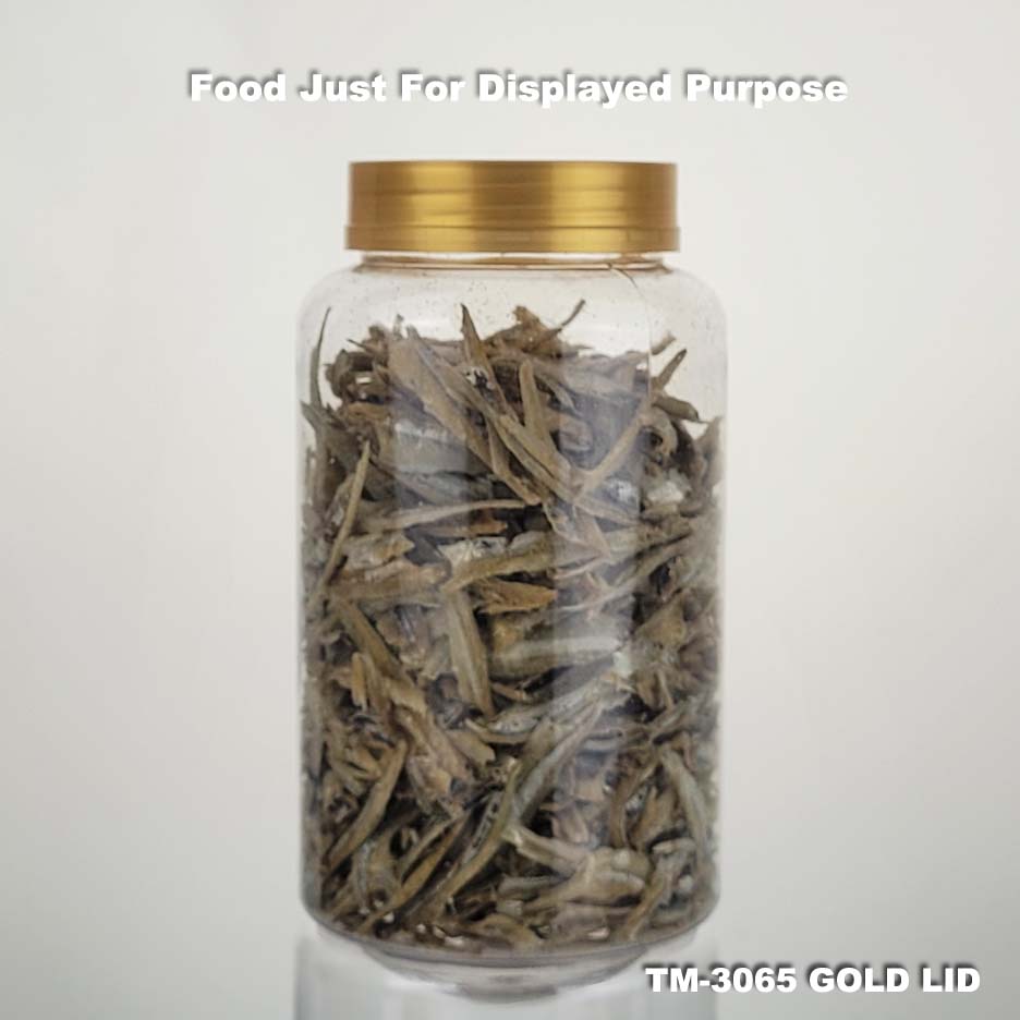 gold lid with food for pet bottle